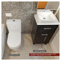 STONE - COMBO INODORO SANDER BLANCO - LAVAMANOS KRISTIN BLANCO