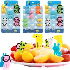 GENERICO - Kit 30 Mini tenedores de animalitos para botanas reutilizables