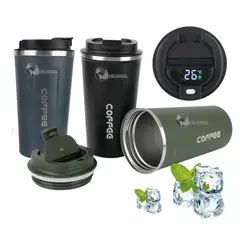 GENERICO - Vaso Térmico Con Control De Temp C° De Acero 510 ml Color para Hombre