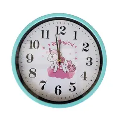 GENERICO - Reloj de pared de 30cm con dibujos - Celeste