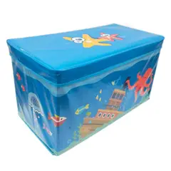 GENERICO - Caja Puff Organizador Multiusos para Juguete AZUL