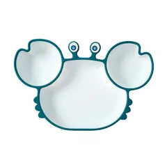 GENERICO - Plato Infantil De Silicona Cangrejo Con Fondo Blanco