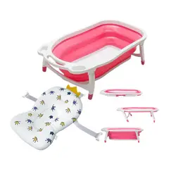 GENERICO - Bañera Plegable Y Cojín De Baño Para Bebés - Niña