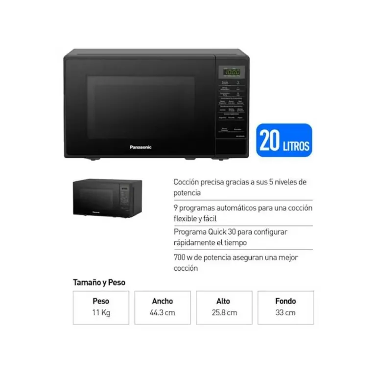 MICROONDAS NN-SB25JBRPK NEGRO 20L