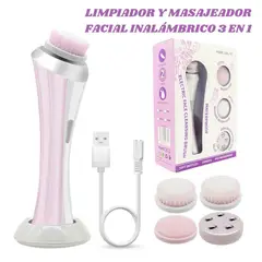 GENERICO - Masajeador y Limpiador Facial 3 en 1 Inalámbrico Recargable SkinCare