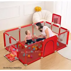 GENERICO - Corral de Juegos Niños Portatil Plegable + Canasta Red