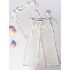 KIDS MASHMELO - Conjunto de Polo y Pantalón de Rib para Niña