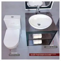 STONE - COMBO INODORO SANDER BLANCO - LAVAMANOS HANNA BLANCO
