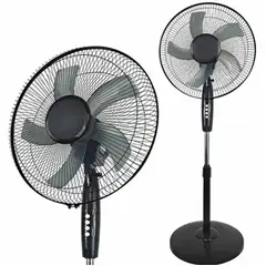 GENERICO - Ventilador de 5 Aspas 16' Giratorio de Pedestal Negro FS-40