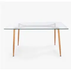 OFIDEAS - Mesa de Comedor Vidrio Nordico Rectangular 4 Personas