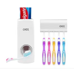 GENERICO - Dispensador automático de pasta de dientes y soporte de cepillo