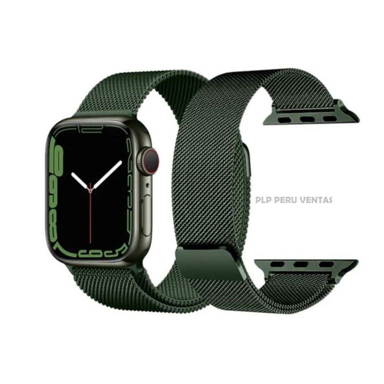 Correa Milanese para Apple Watch y Smartwatch 42mm-44-45-49mm VerdeOsc