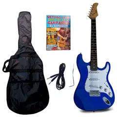 VOZZEX - Guitarra eléctrica 3 pastillas color AZUL con funda «VOZZEX»