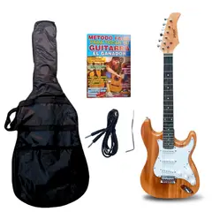 VOZZEX - Guitarra eléctrica 3 pastillas color NT con funda «VOZZEX»