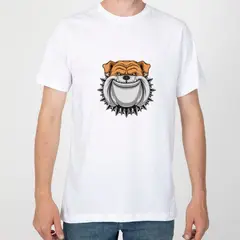 GENERICO - Polo Hombre manga corta diseño Dog - Blanco