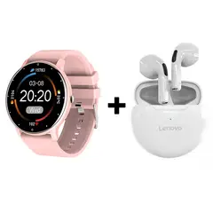 LENOVO - Audífonos Bluetooth HT38 y Reloj Inteligente ZL02 - Rosa