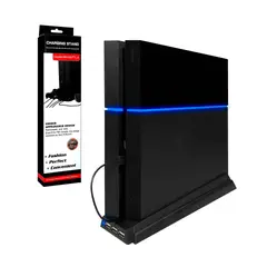 GENERICO - Base 2 En 1 Cargador Stand Ventilador Cooler Para Ps4 Fat
