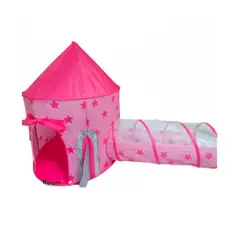 EVERBEST - Carpa Tunel 2 en 1 modelo Cohete Rosado