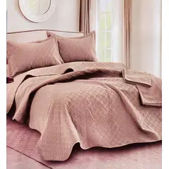 MINGDA - Set De Cubrecama Queen + Sabanas + Fundas 5 Piezas 100% Algodón