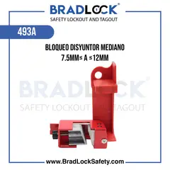 BRADLOCK - Bloqueo para disyuntor mediano con palanca simple 75mm≤ a ≤12mm