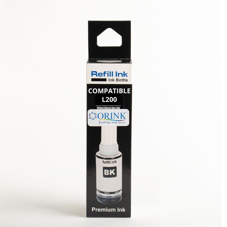 Tinta Compatible ORINK para L200 o 664 Black 100 ml