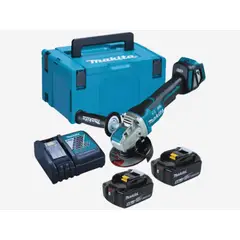 MAKITA - Amoladora Angular 4 1/2" X-LOCK 18V LXT BL 2 Bat+Carg DGA469RTJ