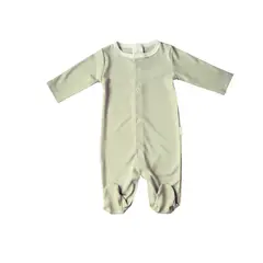 WAWA PIMA - PIJAMA BEBE NIÑO-NIÑA CON PIE VERDE HOJA