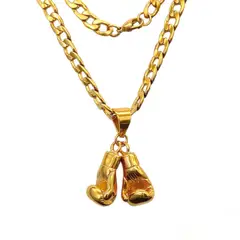 GENERICO - Collar Boxing Gloves Gold Acero Inoxidable 316L