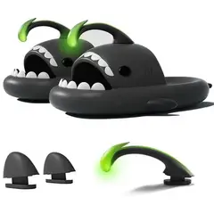 GENERICO - SANDALIAS TIBURON NEGRO CON ACCESORIO LUMINOSO