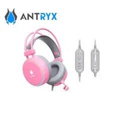 ANTRYX - Audífono Gamer Kirby On-Ear con Microf. USB 7.1 Rosa