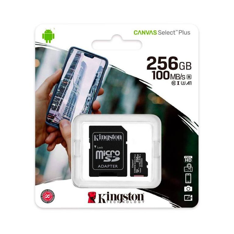 MEMORIA MICRO SD 256GB CANVAS SELECT PLUS 100MBS