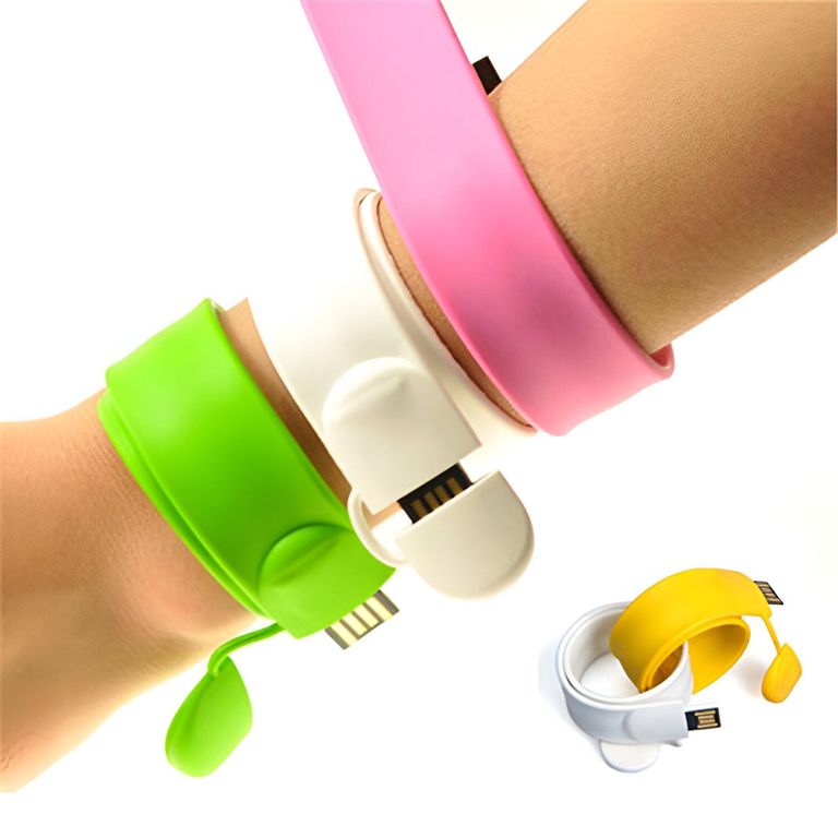 Pulsera de Silicona Slap Con Memoria Usb 64gb - NEGRO