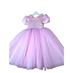 GENERICO - Vestido de Promocion para niñas de Fiesta de tul Rosado con perlas