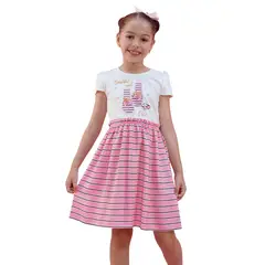 KIDS MASHMELO - Vestido de Niña con Estampado ‘Beautiful Chic’