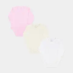 HORMIGUITA - BODY MANGA LARGA BEBA ALGODÓN SET X 3