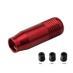 GENERICO - Perilla deportiva universal para auto rojo metálico