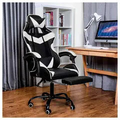 GENERICO - Silla Gamer 180° Con Posapiés y Masajeador Negra