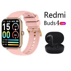 XIAOMI - Reloj inteligente Bluetooth rosa + combo Redmi Buds 4 Lite