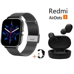 XIAOMI - Reloj inteligente Negro de 183 pulgadas + combo Redmi AirDots2