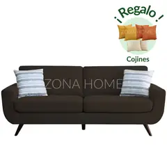 GENERICO - Sofá 3 Cuerpos San Marcos - Marrón + Cojines de Regalo