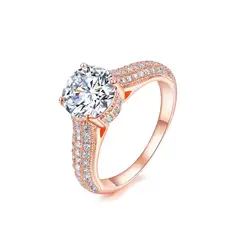 LA TIENDA 88 JOYAS Y ACCESORIOS - La Tienda 88 - Anillo De Compromiso Mujer Bañado en Oro de 18k - Rosa