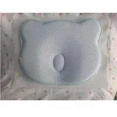 GENERICO - Almohada algodon viscoelastica antialérgica bebe celeste.