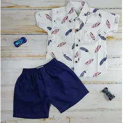 BANNITAS - Conjunto Andre Camisa pluma y short Azul