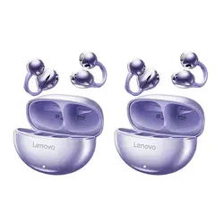 LENOVO - Set 2 Audífonos TA140 Auriculares Bluetooth 5.4 Earphone-Morado