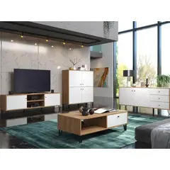 TU MESITA - Mesa de Centro Rústica Acapulco 2 cajones