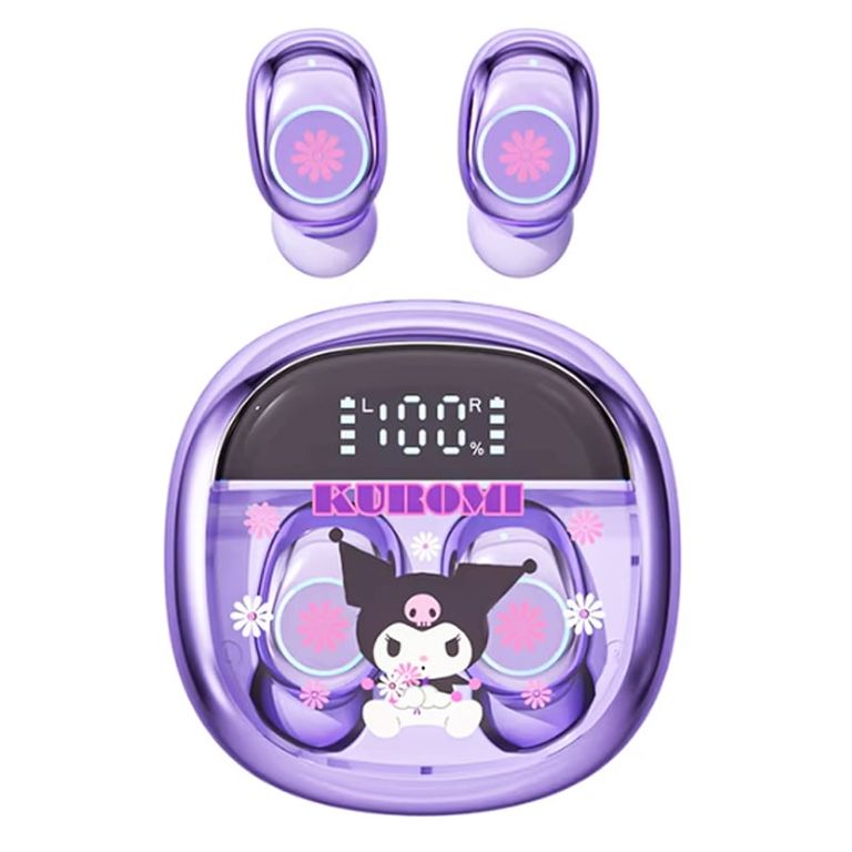 Audífonos Kuromi De Tws Auriculares Bluetooth 54 Morado