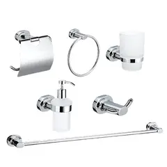 XM - SETS DE BAÑO 6 PIEZAS OVALADO CROMADO 10900