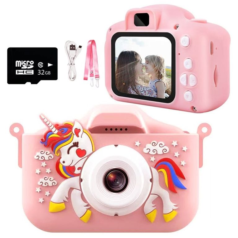 Cámara Unicornio Digital HD de 48 mp1080p MP3 TF-Rosa