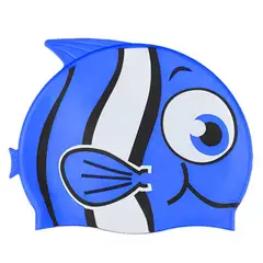 GENERICO - Gorro de Natación para Niños Silicona Modelo Pez Azul