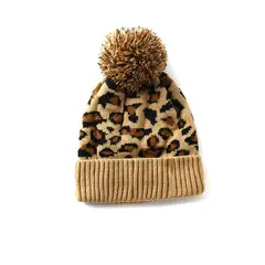 KAST PE - Leopard Print -Beanie Chullo Para Mujer - Beige
